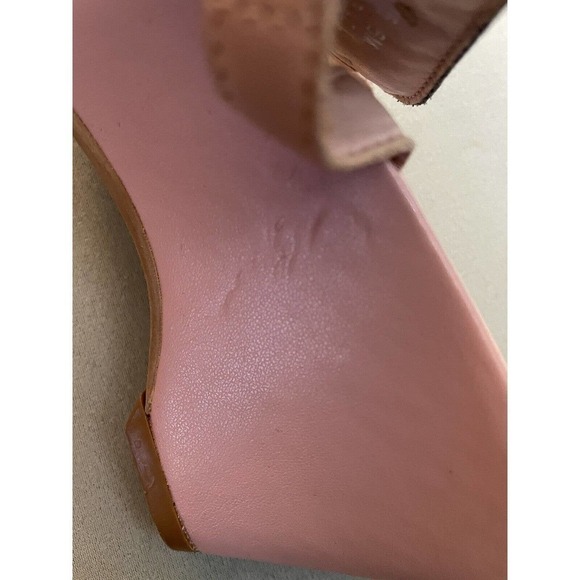 Franco Sarto Gitana Leather Wedge Sandal Pink 6M Animal Print Accent. - Picture 8 of 8